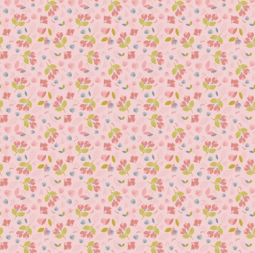 Tecido Floral Petite Flower Garden Rosa Claro | Poppy