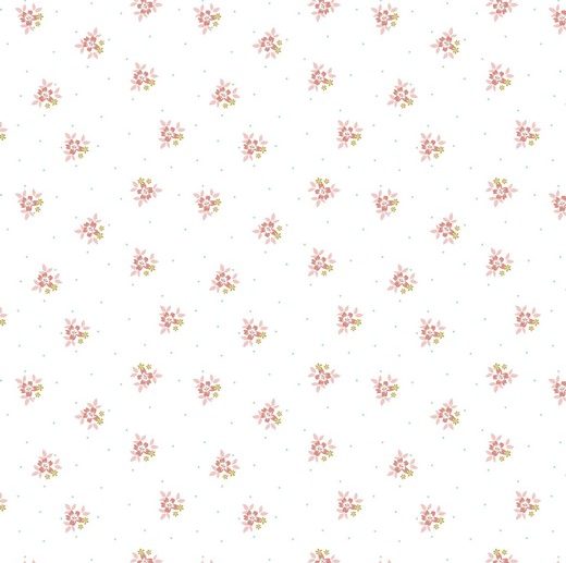 Tecido Floral Romance Branco | Poppy