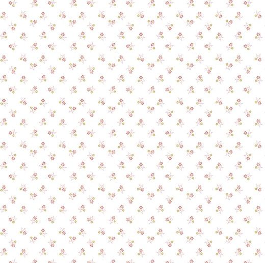 Tecido Floral Romance Small Branco | Poppy