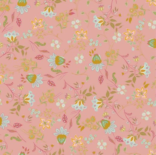 Tecido Floral Soft Garden Salmão | Poppy
