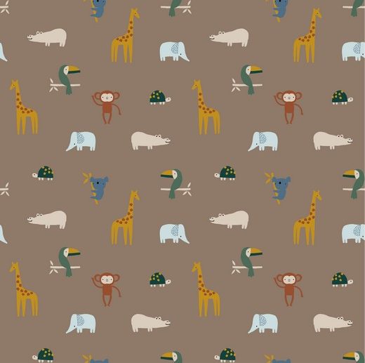Tecido Happy Jungle Selva Toupeira | Poppy
