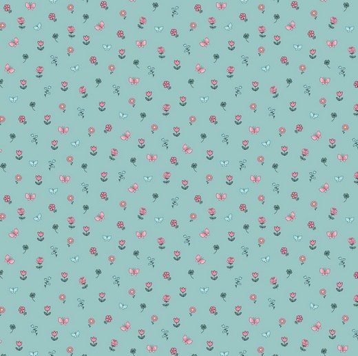 Tecido Princesas de Encantar & Animais Flores Menta | Poppy
