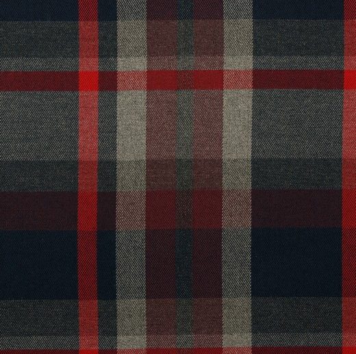 Tecido Tartan Escocês Xadrez Preto & Vermelho