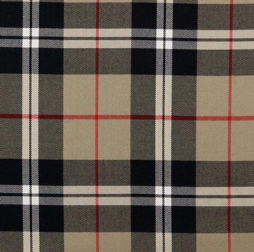 Tecido Tartan Escocês Xadrez Camel & Preto