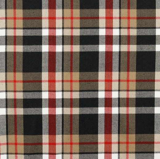 Tecido Tartan Escocês Xadrez Preto & Camel