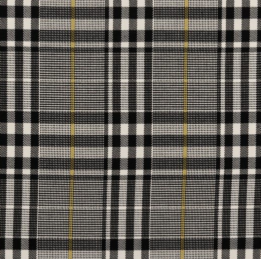 Tecido Tartan Escocês Xadrez Preto & Mostarda