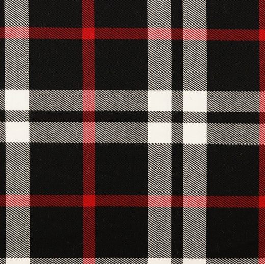 Tecido Tartan Escocês Xadrez Preto, Vermelho & Branco