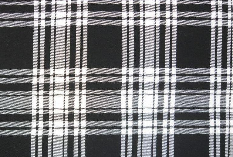 Tecido Tartan Escocês Xadrez Preto & Branco