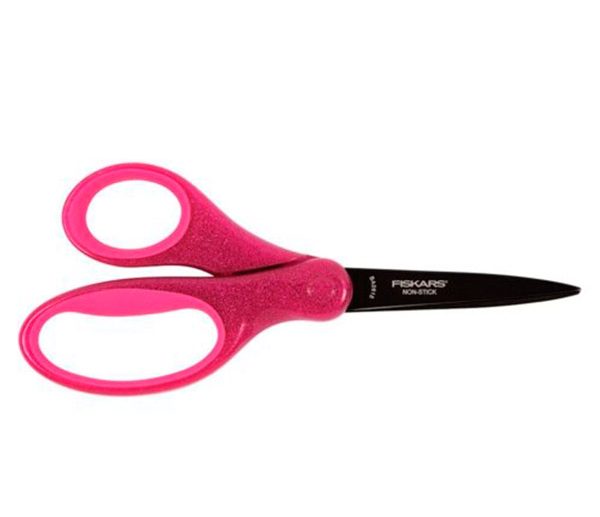 Tesoura Criança Glitter Rosa Brilhante 18 cm | Fiskars