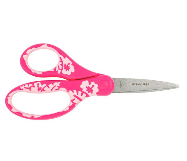 Tesoura Criança Universal Flores Rosa 12 cm | Fiskars