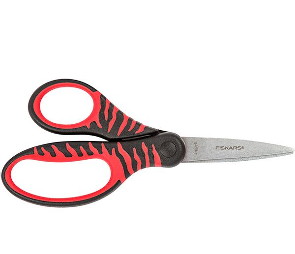 Tesoura Criança Universal Jungle Preta Vermelha 15 cm | Fiskars