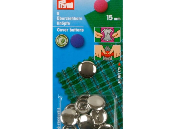 Botões Básicos de Metal para Forrar Prateado Ø15 mm | Prym