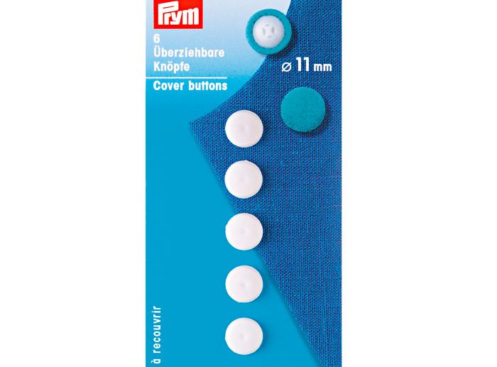 Botões Básicos de Plástico para Forrar Branco Ø11 mm | Prym