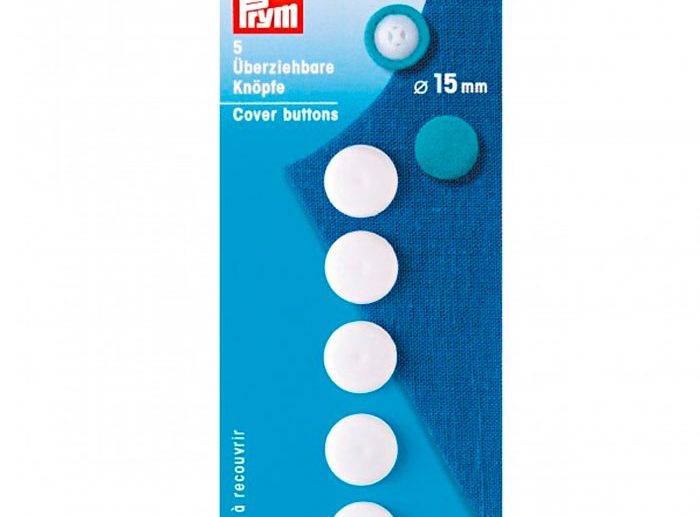 Botões Básicos de Plástico para Forrar Branco Ø15 mm | Prym