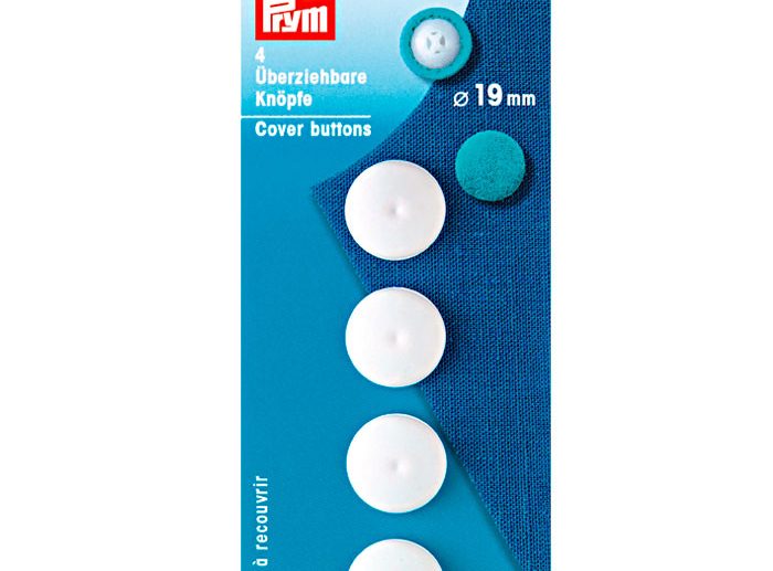 Botões Básicos de Plástico para Forrar Branco Ø19 mm | Prym