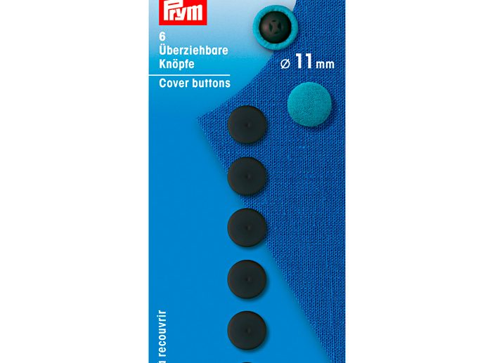 Botões Básicos de Plástico para Forrar Preto Ø11 mm | Prym