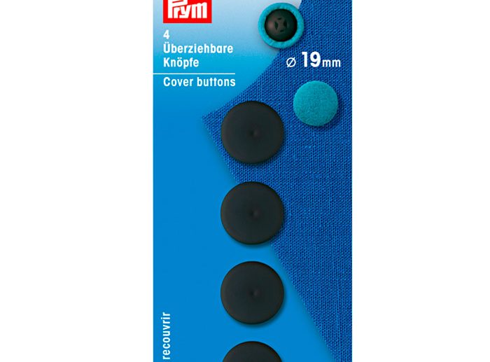 Botões Básicos de Plástico para Forrar Preto Ø19 mm | Prym