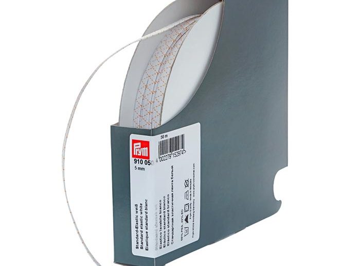 Elástico Standard Zig-Zag Branco 5 mm Rolo | Prym