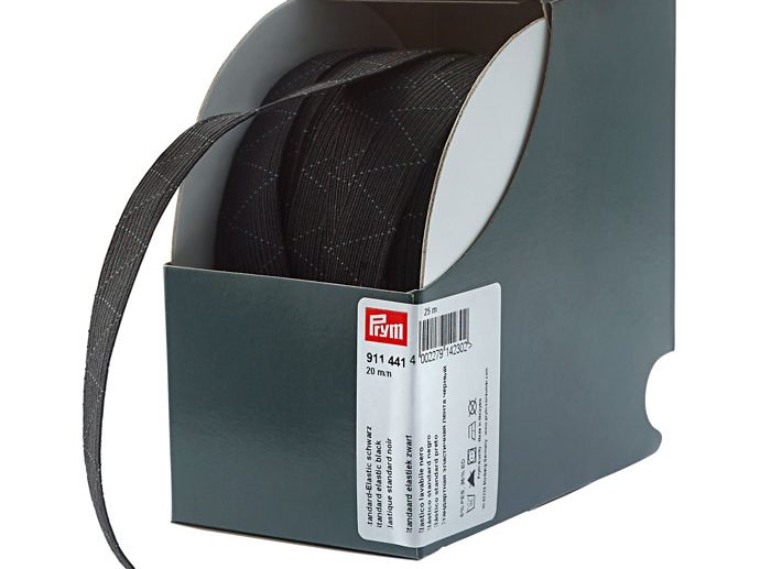 Elástico Standard Zig-Zag Preto 20 mm Rolo | Prym