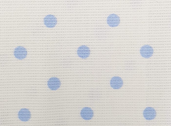 Fustão de Algodão Branco & Bolas Azuis