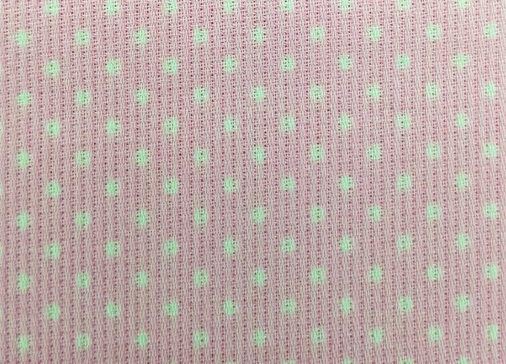 Fustão de Algodão Rosa & Bolinhas Brancas