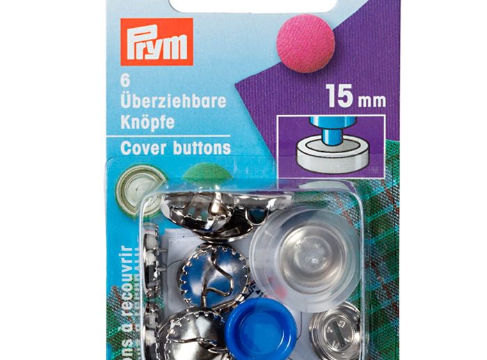 Kit Botões Básicos de Metal para Forrar Prateado Ø15 mm | Prym