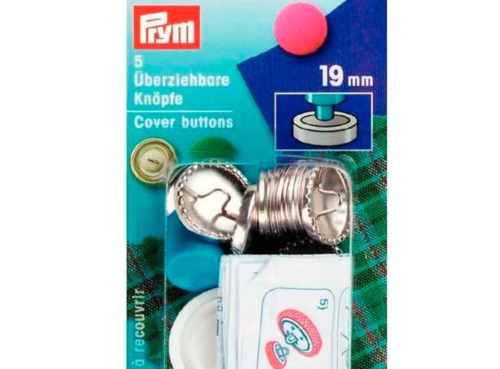 Kit Botões Básicos de Metal para Forrar Prateado Ø19 mm | Prym