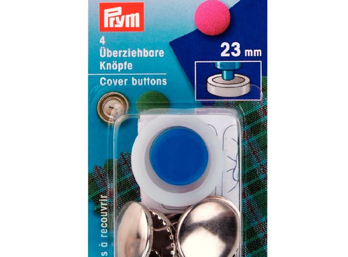 Kit Botões Básicos de Metal para Forrar Prateado Ø23 mm | Prym