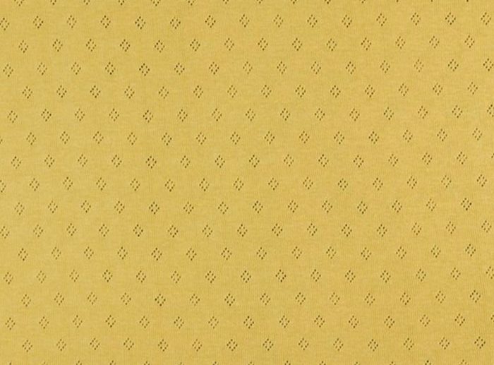 Malha Perfurada de Algodão Amarelo Ocre