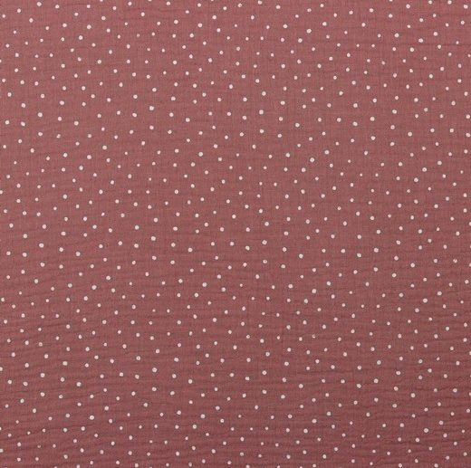 Musselina/Gaze Dupla Bolinhas Rosa Blush
