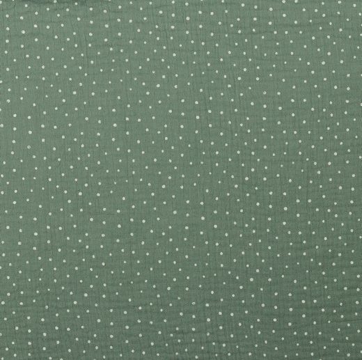 Musselina/Gaze Dupla Bolinhas Verde Vintage