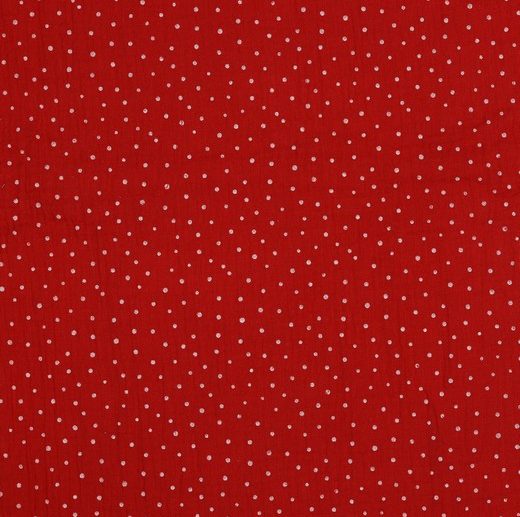 Musselina/Gaze Dupla Bolinhas Vermelho
