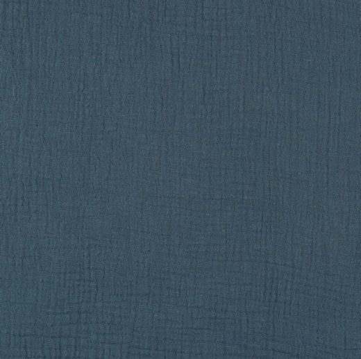 Musselina/Gaze Dupla de Algodão Orgânico Azul Indigo
