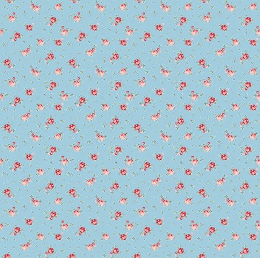 Tecido Floral Charming Flowers Azul | Poppy