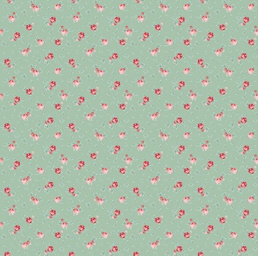 Tecido Floral Charming Flowers Verde | Poppy
