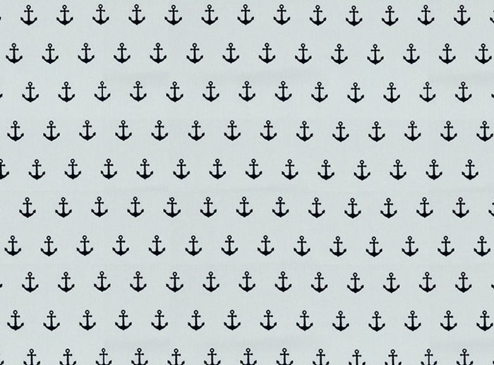 Tecido de Algodão Âncoras Pequenas Branco & Azul Marinho/Navy | Poppy