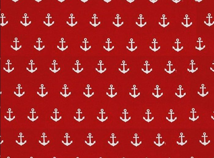 Tecido de Algodão Âncoras Vermelho | Poppy