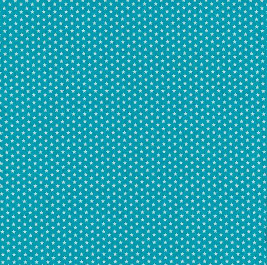 Tecido de Algodão Estrelinhas Azul Turquesa | Poppy