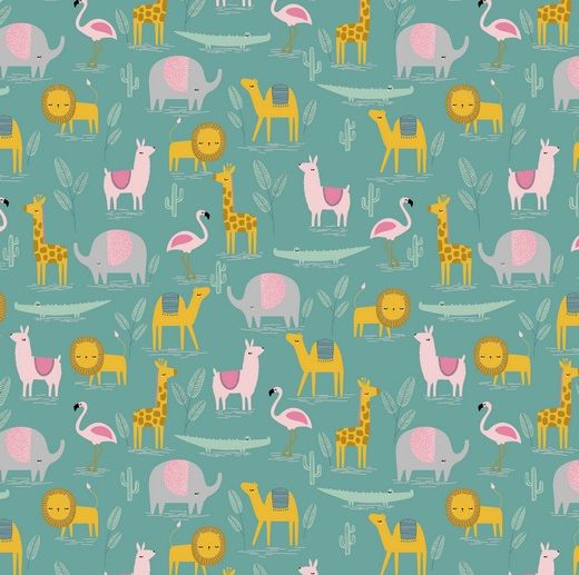 Tecido Desert Animals Jade | Poppy