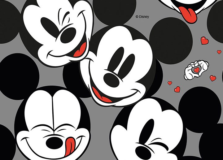 Tecido Disney Cheeky Mickey Cinza