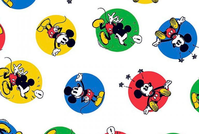 Tecido Disney Mickey Colors Branco