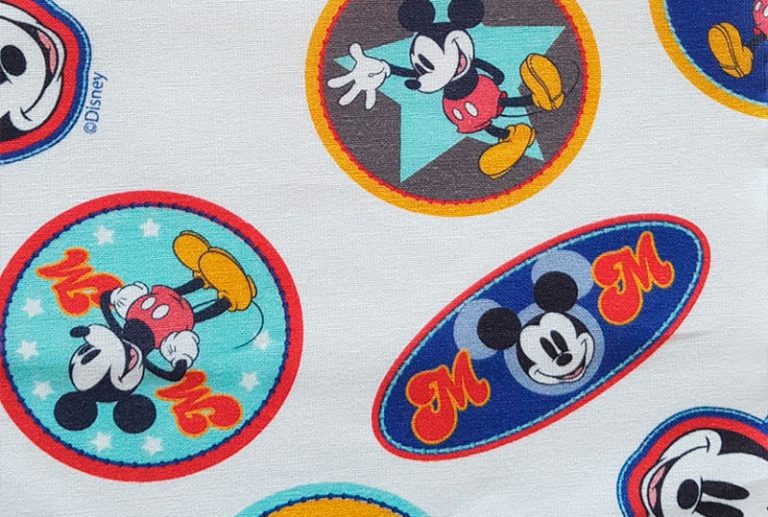 Tecido Disney Mickey Remendos Vintage
