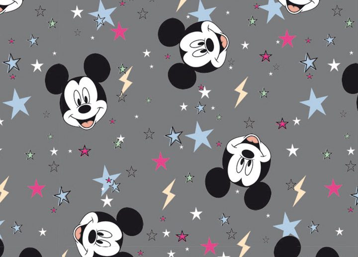 Tecido Disney Mickey Sparkle Cinza