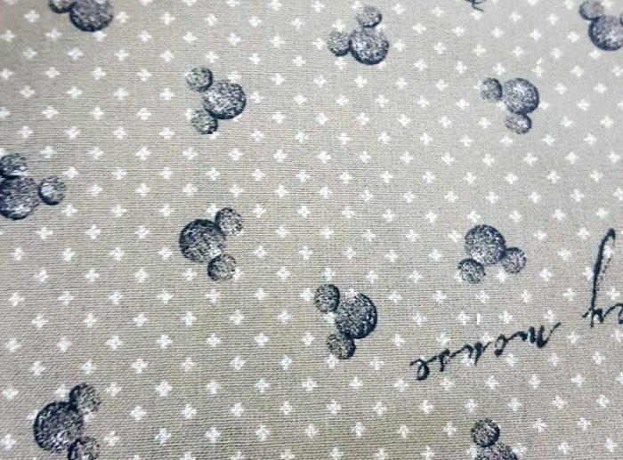 Tecido Disney Minimal Mickey Ears Cinza