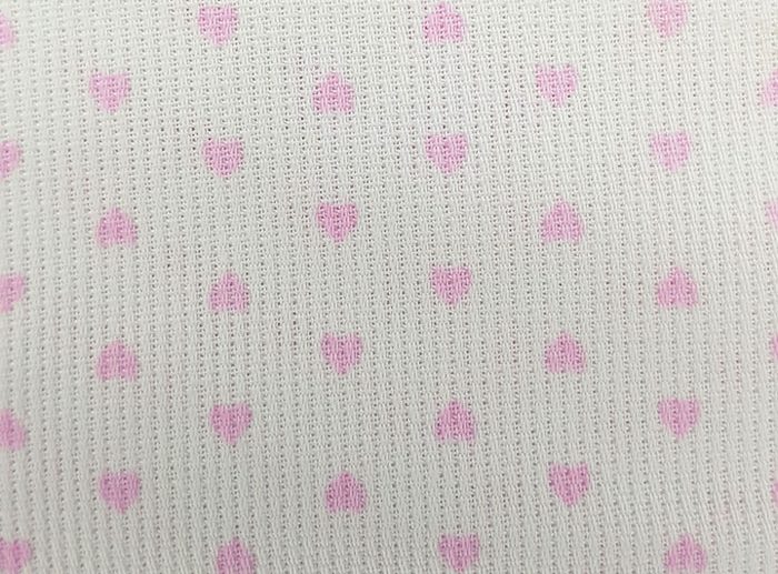 Fustão de Algodão Branco & Corações Rosa