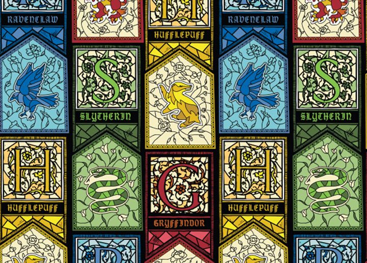 Tecido Harry Potter Vitrais 4 Houses