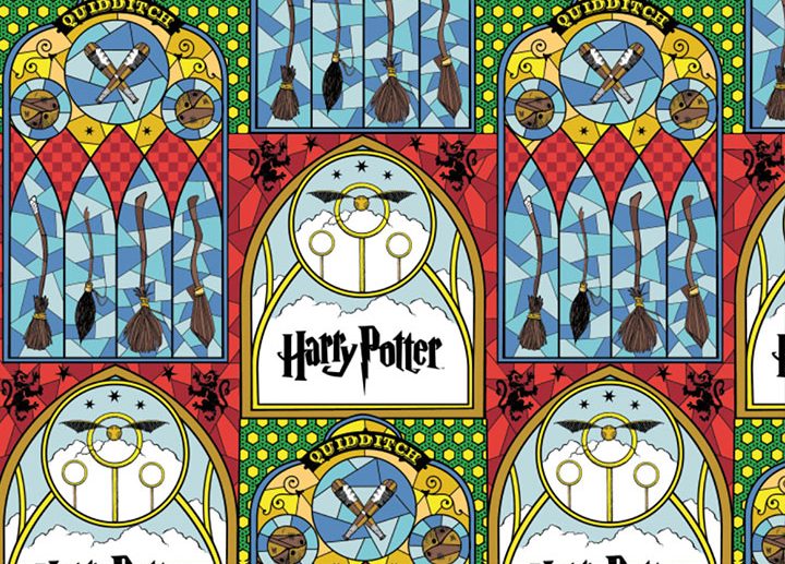 Tecido Harry Potter Vitrais Quidditch