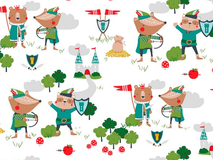 Tecido Robin Hood Animais