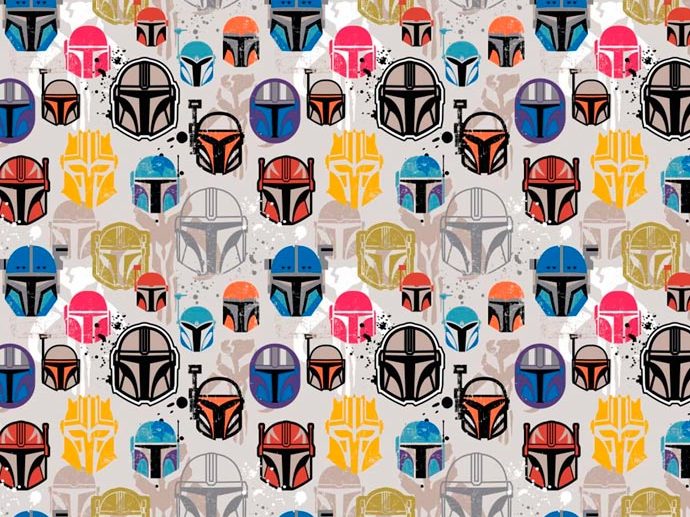 Tecido Star Wars Stormtrooper Graffiti Cinza