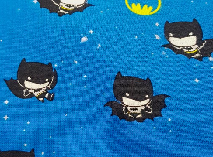 Tecido Super-Heróis DC Batman Kawaii Azul